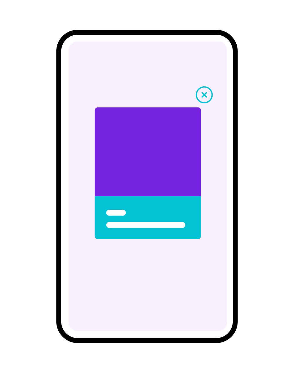 Interstitial ad format mockup
